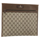 GUCCI GG Supreme Clutch Bag PVC Leather Beige 39 02 091 Auth 156785-1