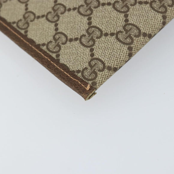 GUCCI GG Supreme Clutch Bag PVC Leather Beige 39 02 091 Auth 156785