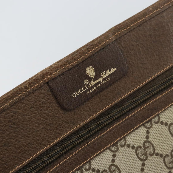 GUCCI GG Supreme Clutch Bag PVC Leather Beige 39 02 091 Auth 156785