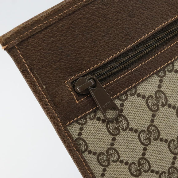 GUCCI GG Supreme Clutch Bag PVC Leather Beige 39 02 091 Auth 156785