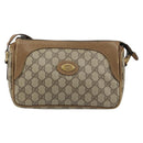 GUCCI GG Supreme Shoulder Bag PVC Leather Beige Gold Auth 156786-13