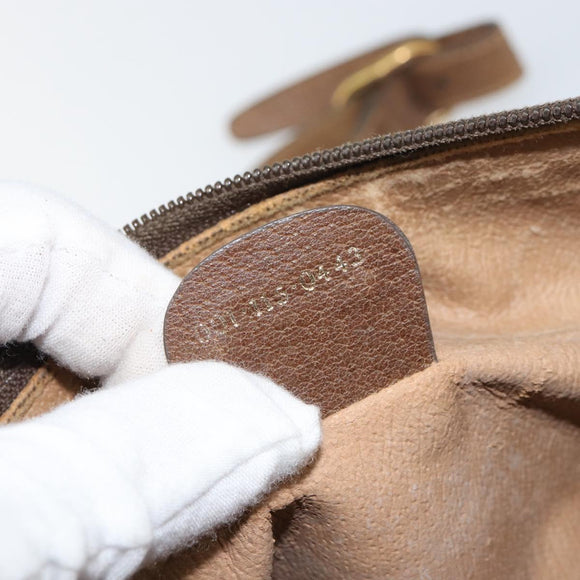 GUCCI GG Supreme Shoulder Bag PVC Leather Beige Gold Auth 156786