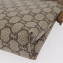 GUCCI GG Plus Supreme Shoulder Bag PVC Leather Beige Gold Auth 156788-11