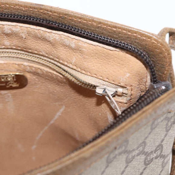 GUCCI GG Plus Supreme Shoulder Bag PVC Leather Beige Gold Auth 156788