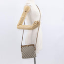 GUCCI GG Plus Supreme Shoulder Bag PVC Leather Beige Gold Auth 156788-22