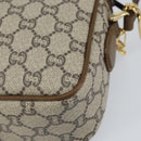 GUCCI GG Plus Supreme Shoulder Bag PVC Leather Beige Gold Auth 156789-12