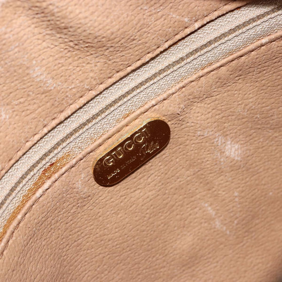 GUCCI GG Plus Supreme Shoulder Bag PVC Leather Beige Gold Auth 156789