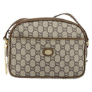 GUCCI GG Plus Supreme Shoulder Bag PVC Leather Beige Gold Auth 156789-2