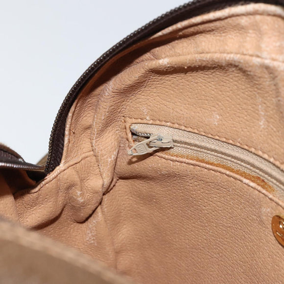 GUCCI GG Plus Supreme Shoulder Bag PVC Leather Beige Gold Auth 156789