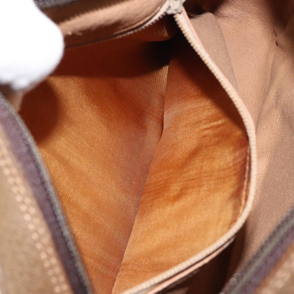 GUCCI GG Plus Supreme Shoulder Bag PVC Leather Beige Gold Auth 156789