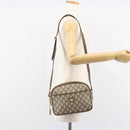 GUCCI GG Plus Supreme Shoulder Bag PVC Leather Beige Gold Auth 156789-24