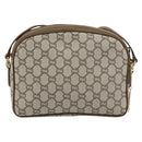 GUCCI GG Plus Supreme Shoulder Bag PVC Leather Beige Gold Auth 156789-3
