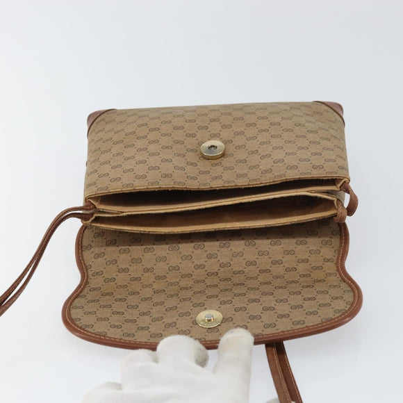GUCCI Micro GG Supreme Shoulder Bag PVC Beige Gold 007 92 5548 Auth 156790