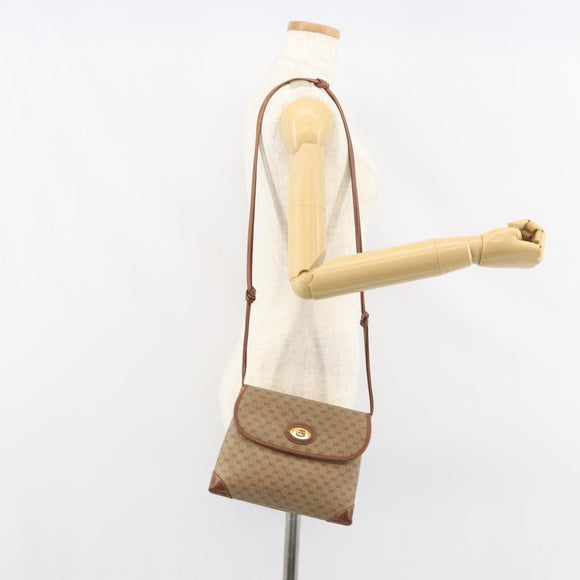 GUCCI Micro GG Supreme Shoulder Bag PVC Beige Gold 007 92 5548 Auth 156790