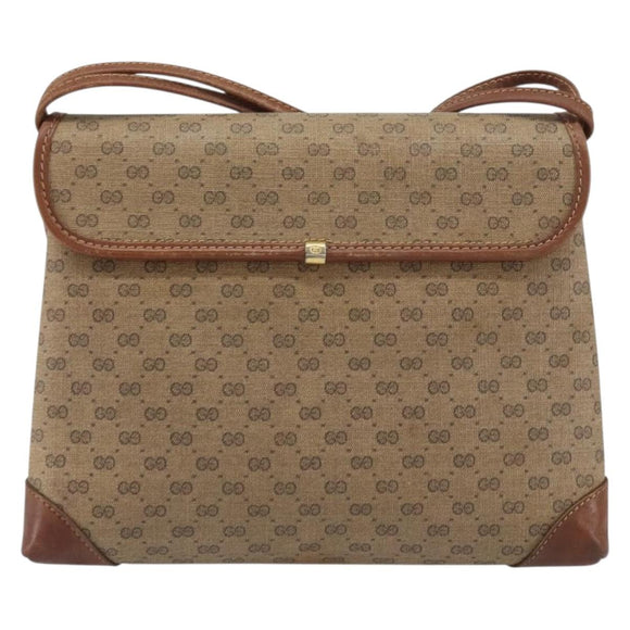 GUCCI Micro GG Supreme Shoulder Bag PVC Beige Gold 007 92 5548 Auth 156790