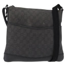 GUCCI GG Canvas Shoulder Bag Black Silver 374414 Auth 156793-1