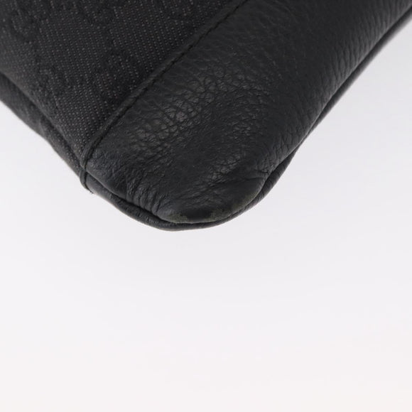 GUCCI GG Canvas Shoulder Bag Black Silver 374414 Auth 156793