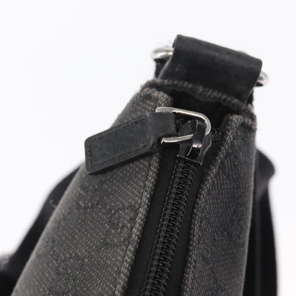 GUCCI GG Canvas Shoulder Bag Black Silver 374414 Auth 156793