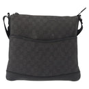 GUCCI GG Canvas Shoulder Bag Black Silver 374414 Auth 156793-2