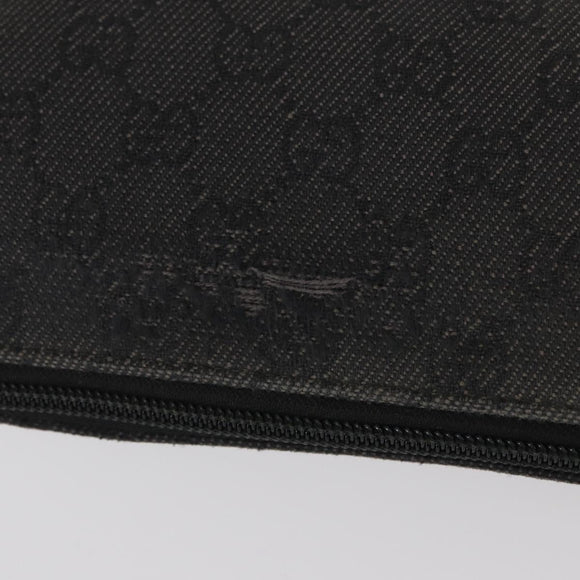 GUCCI GG Canvas Shoulder Bag Black Silver 374414 Auth 156793