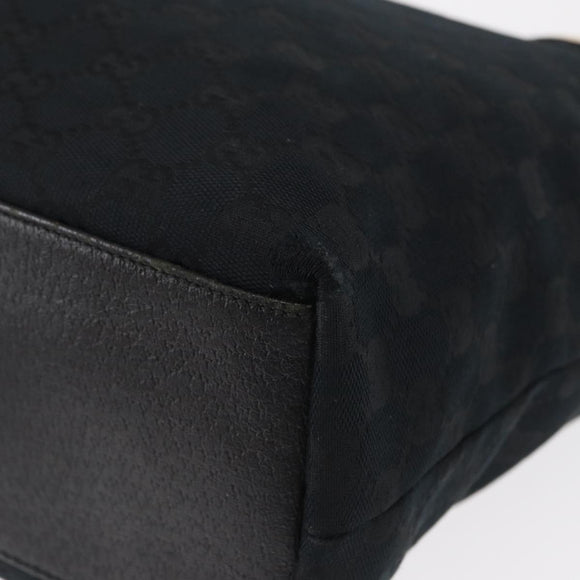 GUCCI GG Canvas Tote Bag Black Gold 153009 Auth 156794