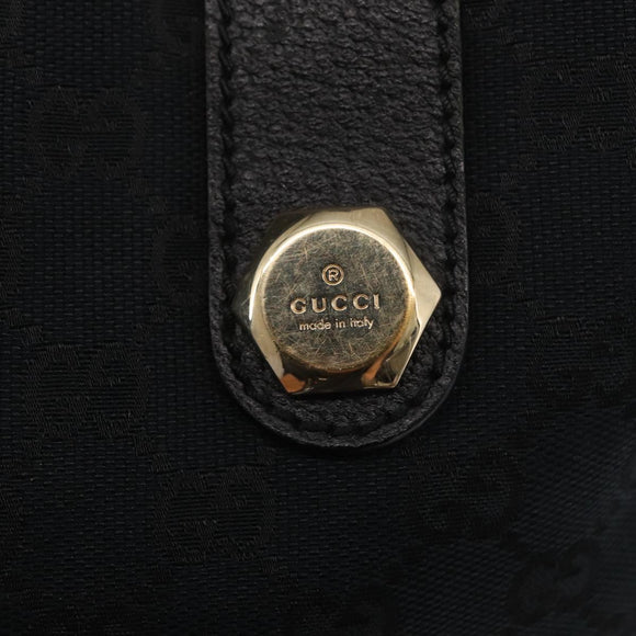 GUCCI GG Canvas Tote Bag Black Gold 153009 Auth 156794