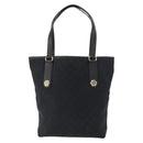 GUCCI GG Canvas Tote Bag Black Gold 153009 Auth 156794-2