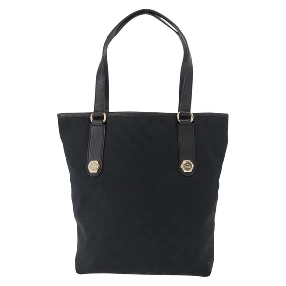 GUCCI GG Canvas Tote Bag Black Gold 153009 Auth 156794