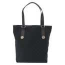 GUCCI GG Canvas Tote Bag Black Gold 153009 Auth 156794-3
