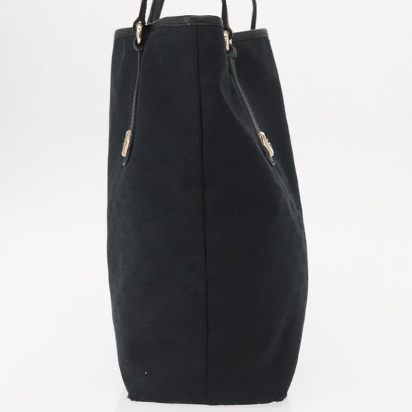 GUCCI GG Canvas Tote Bag Black Gold 153009 Auth 156794