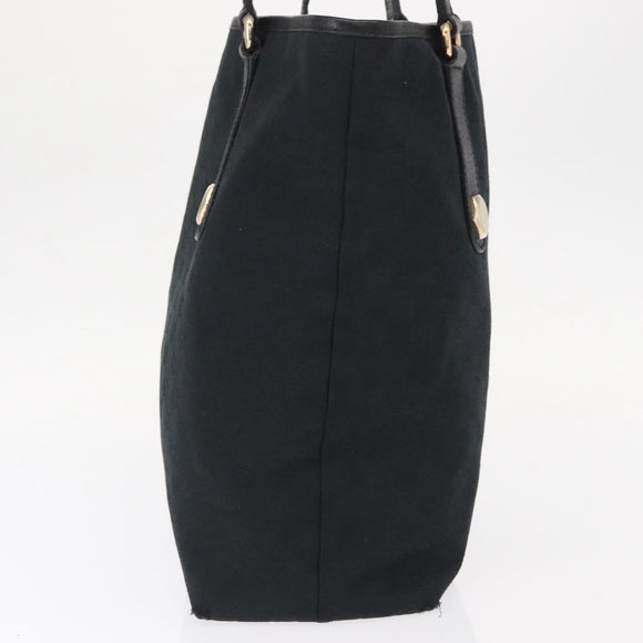 GUCCI GG Canvas Tote Bag Black Gold 153009 Auth 156794