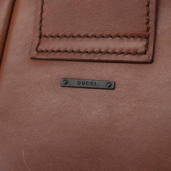 GUCCI Shoulder Bag Leather Brown 105374 Auth 156795