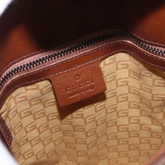 GUCCI Shoulder Bag Leather Brown 105374 Auth 156795