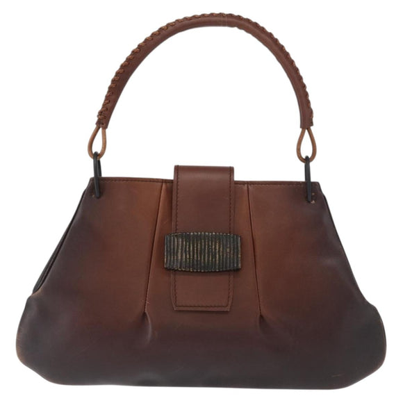 GUCCI Shoulder Bag Leather Brown 105374 Auth 156795