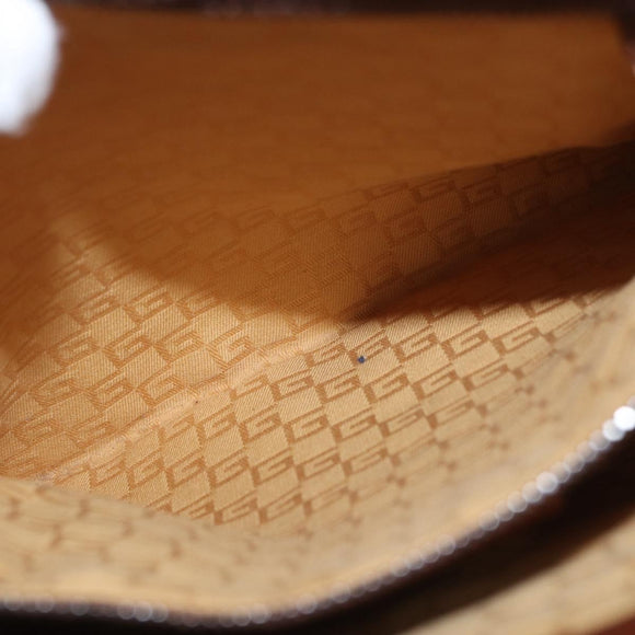 GUCCI Shoulder Bag Leather Brown 105374 Auth 156795