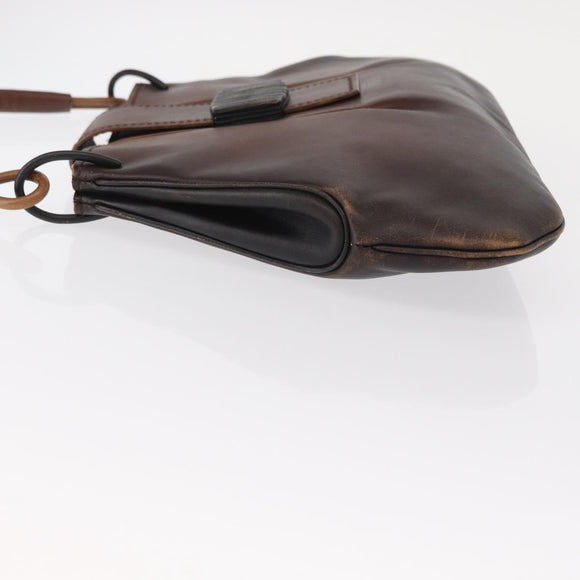 GUCCI Shoulder Bag Leather Brown 105374 Auth 156795