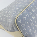 BVLGARI Logo Mania Shoulder Bag Canvas Light Blue Silver Auth 156799-13