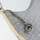 BVLGARI Logo Mania Shoulder Bag Canvas Light Blue Silver Auth 156799-14