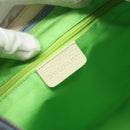 BVLGARI Logo Mania Shoulder Bag Canvas Light Blue Silver Auth 156799-16