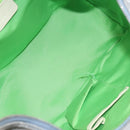 BVLGARI Logo Mania Shoulder Bag Canvas Light Blue Silver Auth 156799-17