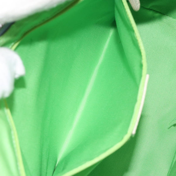 BVLGARI Logo Mania Shoulder Bag Canvas Light Blue Silver Auth 156799