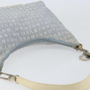 BVLGARI Logo Mania Shoulder Bag Canvas Light Blue Silver Auth 156799-6