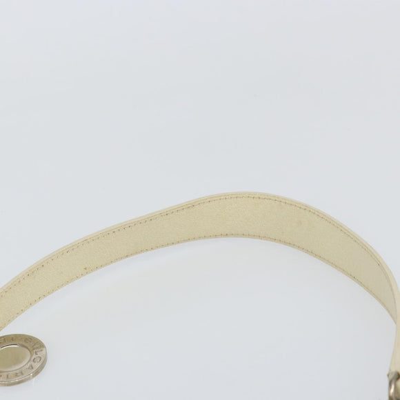 BVLGARI Logo Mania Shoulder Bag Canvas Light Blue Silver Auth 156799