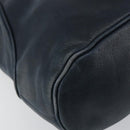 Christian Dior Shoulder Bag Leather Navy Gold Auth 156800-11