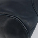 Christian Dior Shoulder Bag Leather Navy Gold Auth 156800-12