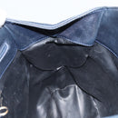 Christian Dior Shoulder Bag Leather Navy Gold Auth 156800-17