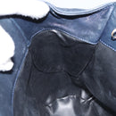 Christian Dior Shoulder Bag Leather Navy Gold Auth 156800-18