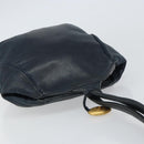 Christian Dior Shoulder Bag Leather Navy Gold Auth 156800-6