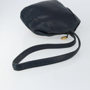 Christian Dior Shoulder Bag Leather Navy Gold Auth 156800-7