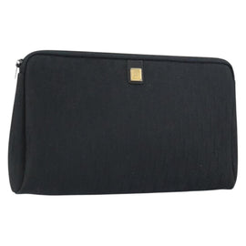 Christian Dior Trotter Canvas Clutch Bag Black Auth 156801